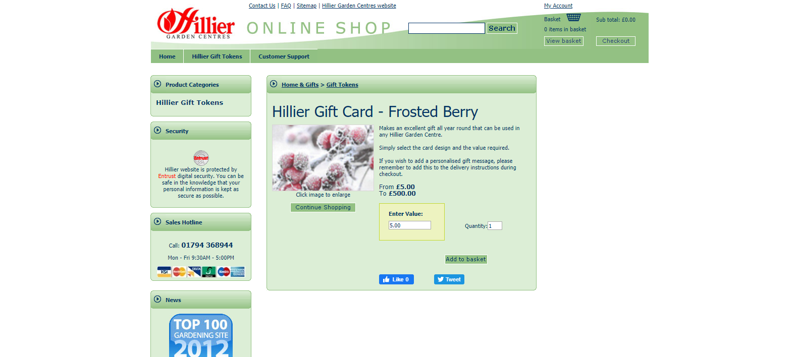 Sell Garden Centre Gift Cards Online